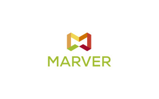 Marver M letter logo design template
