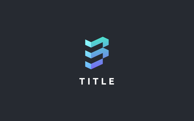 Minimal Diverse 3 3D Three Blockchain Tech IT Letterform Logo Logo Template