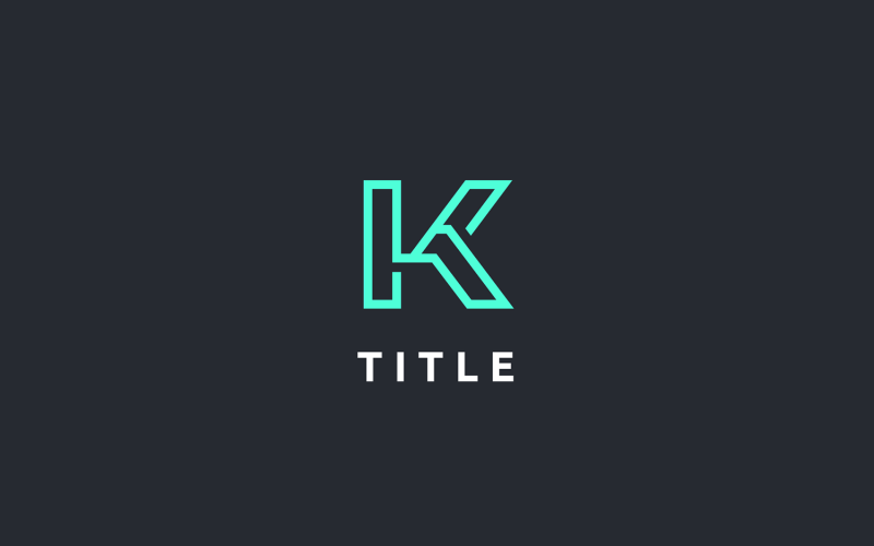 Minimal Diverse K Tech Line Glow Letterform Logo Logo Template