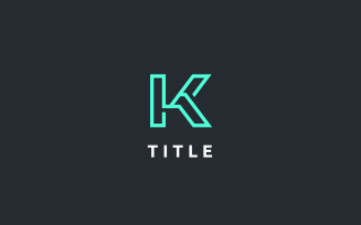 Minimal Diverse K Tech Line Glow Letterform Logo