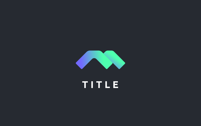 Minimal Diverse M Letterform Shade Mint Logo Logo Template