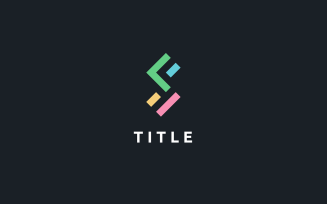 Minimal Diverse S Letterform Colorful Lines Logo