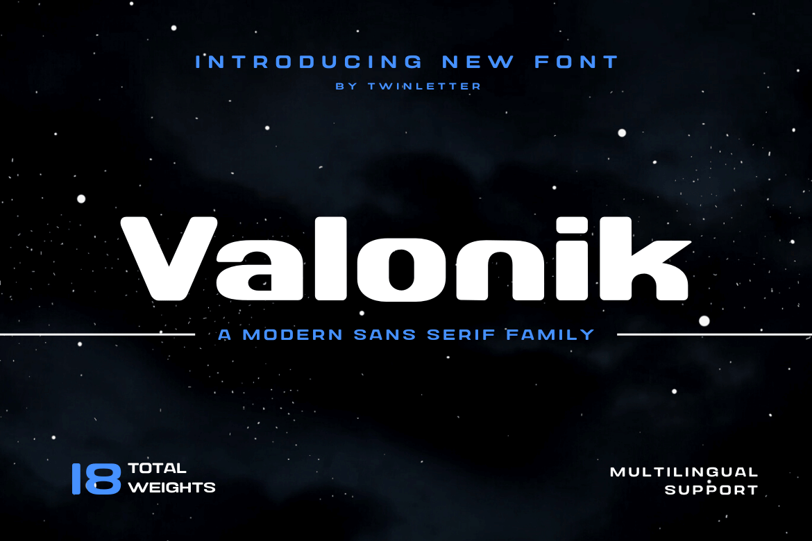 Valonik, our newest san serif font family