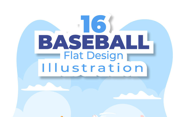 16 Baseball Player Sports Illustration