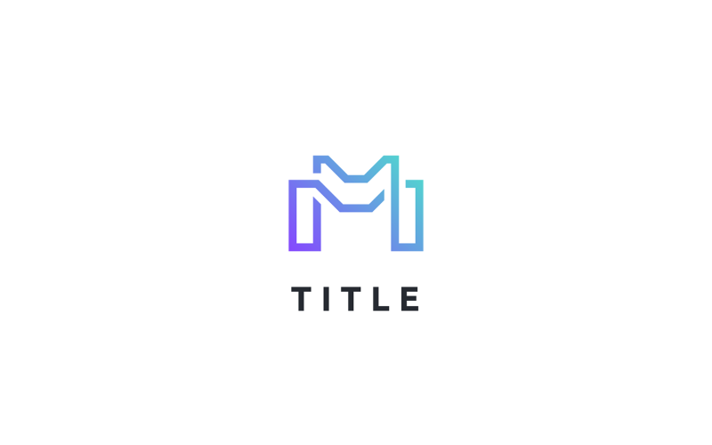 Diverse Modernity M Line Shade Monogram Tech Logo Logo Template