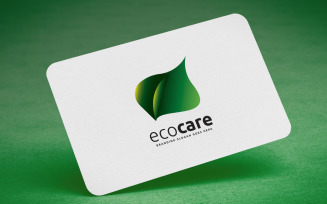 Eco Care and Organic Green Leaf Logo Template