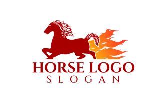 Horse Running Custom Design Logo Template