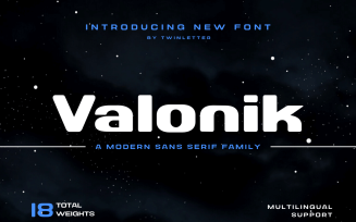 Valonik, our newest san serif font family