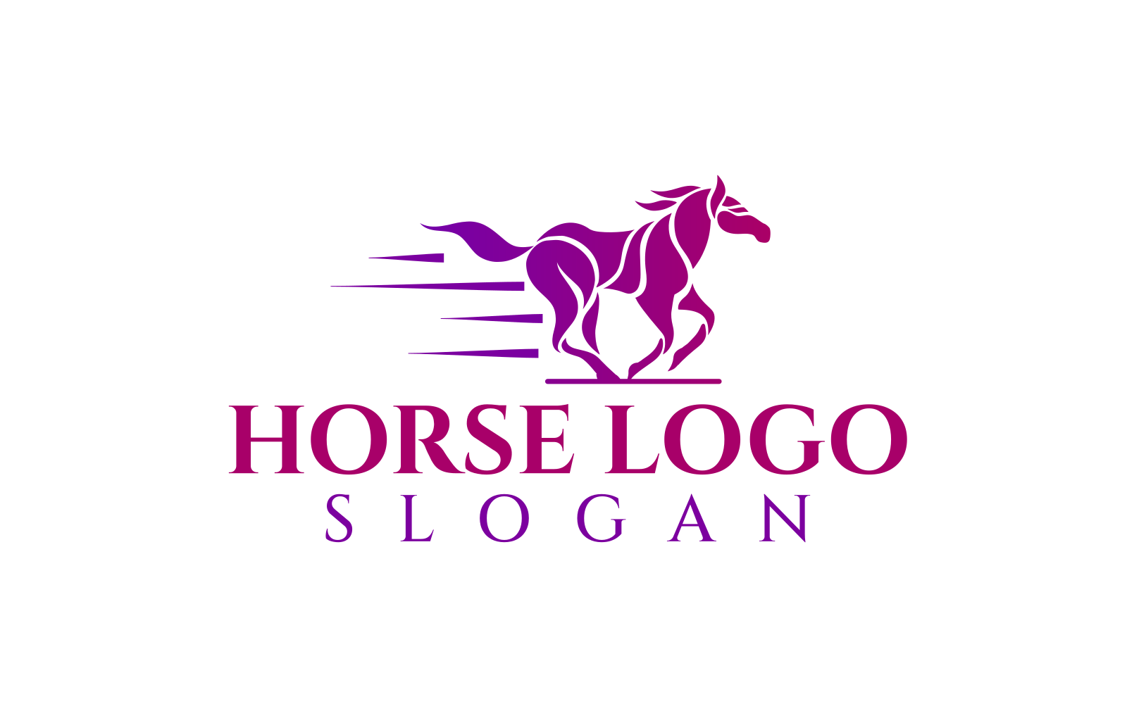Horse Running Custom Design Logo Template 2