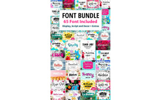 65 Font Bundle Free