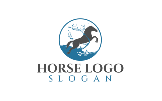 Horse Running Custom Design Logo Template 3
