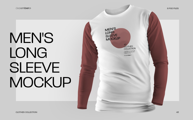 6 Men's Mockups Longsleeve T-Shirt Product Mockup