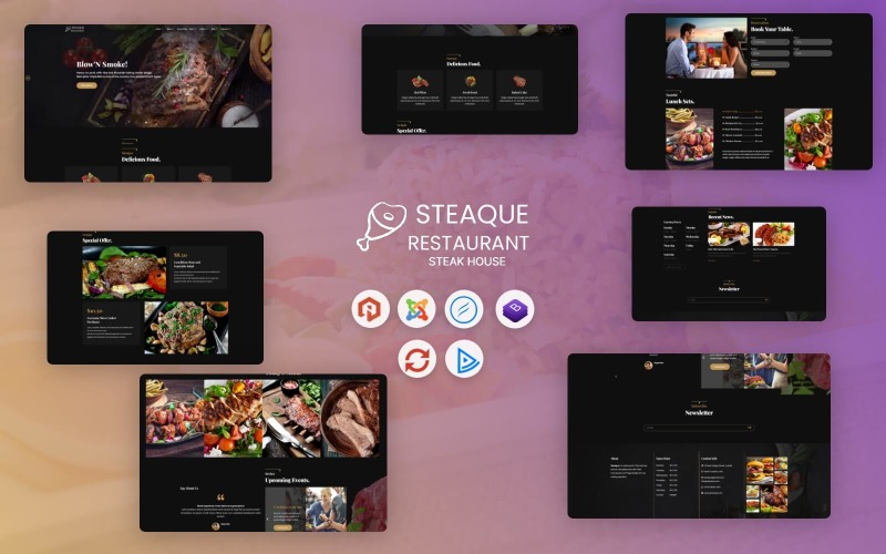 Steaque - Steak House / BBQ Restaurant Joomla 4 and Joomla 5 Template Joomla Template