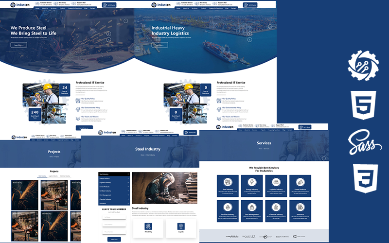 Industen - Industrial Company Html5 Css3 Theme Website Template