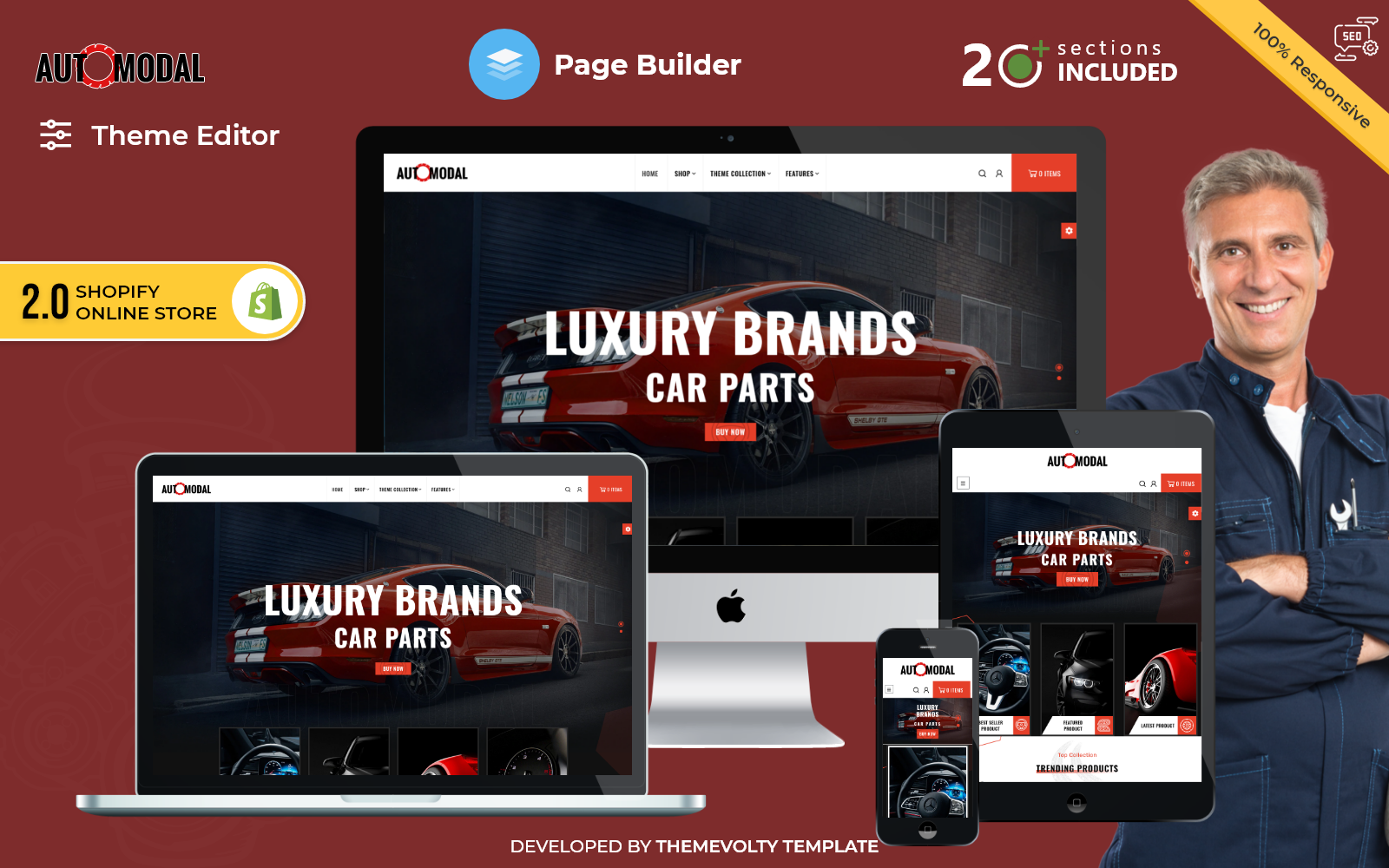 Automodal - Sport Autoparts Super Shopify Theme | Multipurpose Sparepart Shopify OS 2.0 Theme