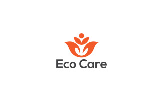 Eco Care logo design template vector