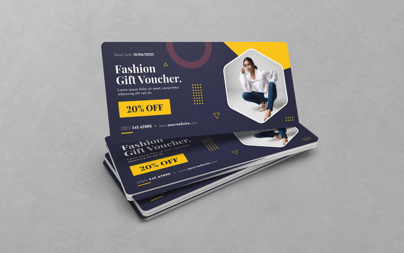 Fashion Gift Voucher Discount PSD Templates Corporate Identity