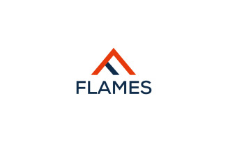Flames F letter logo design template