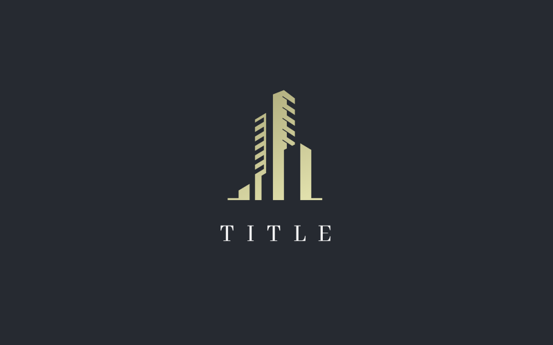 Luxury Modernity Building Apartment Condo Golden Logo Logo Template