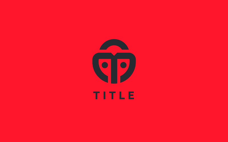 Minimalistic Modernity Beetle Red Logo Logo Template