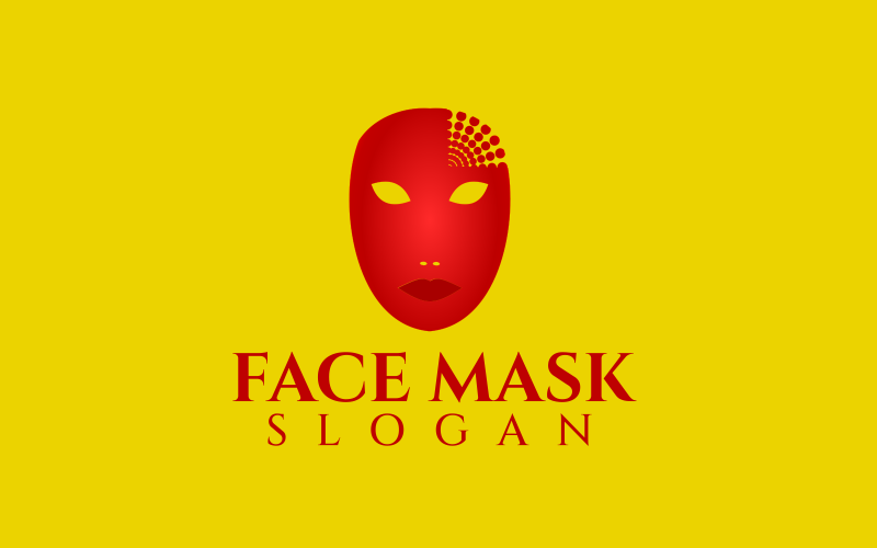 Girl Full Face Mask Custom Design Logo Logo Template