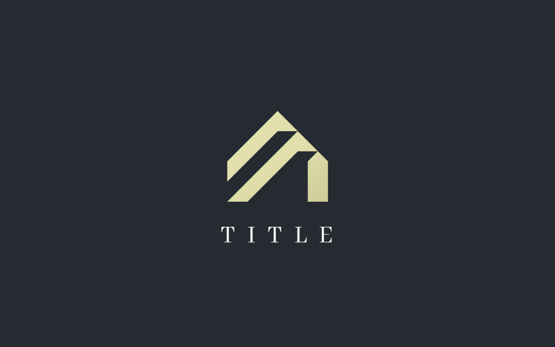 Luxury Iconic Modernity A House Home Golden Logo Logo Template