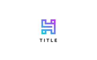 Contemporary Lite Sense H Tech Fintech Data Logo
