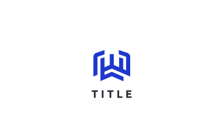 Contemporary Lite Sense W WW Blue Letterform Logo