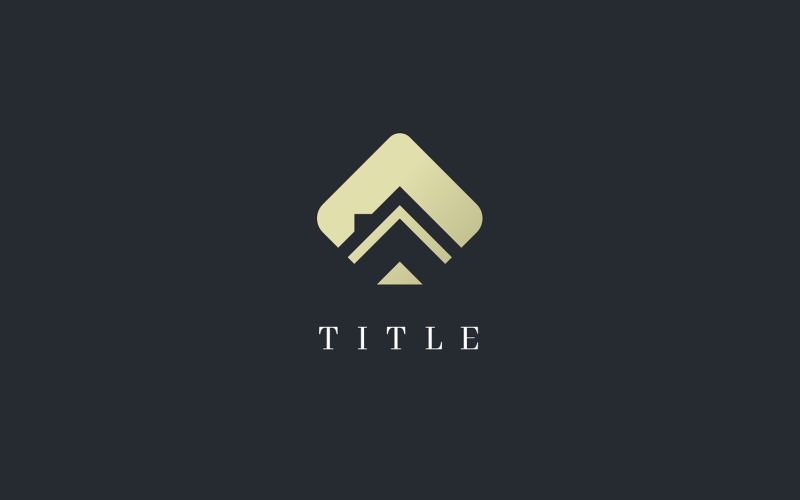 Elegant Lite Spade House Abstract Golden Logo Logo Template