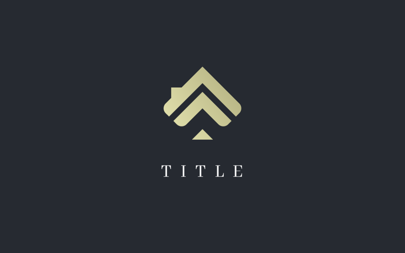 Elegant Lite Spade House Home Golden Construction Logo Logo Template