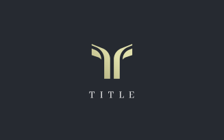Elegant Lite T Golden Organic Monogram Logo