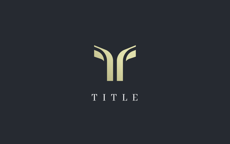 Elegant Lite T Golden Organic Monogram Logo Logo Template