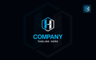 Letter H Hexagon Logo Design Template
