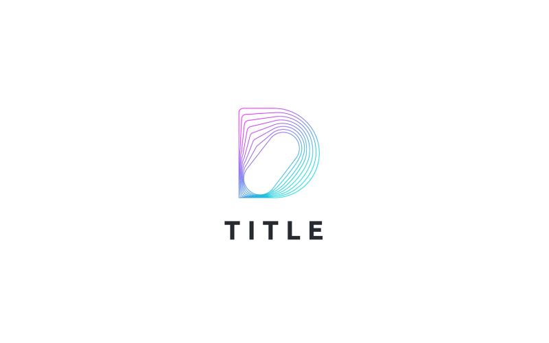 Modern Lite Sense D Line Tech Fintech Logo Logo Template
