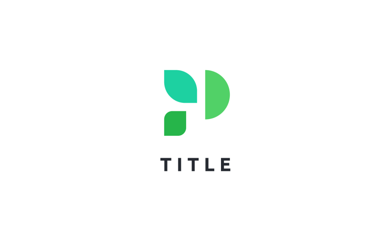 Modern Lite Sense P Leaf Eco Organic Letterform Logo Logo Template