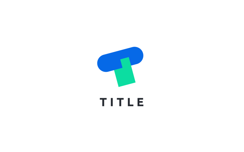 Modern Lite Sense T Monogram Flat Logo Logo Template