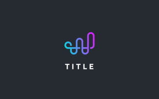 Modern Lite Sense W Line Shade Fintech Playful Logo
