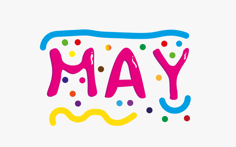 Month of May Custom Font Vector Vector Graphic