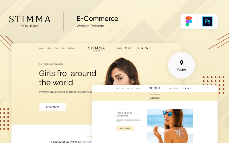 Stimma Fashion E-commerce Psd Figma PSD Template