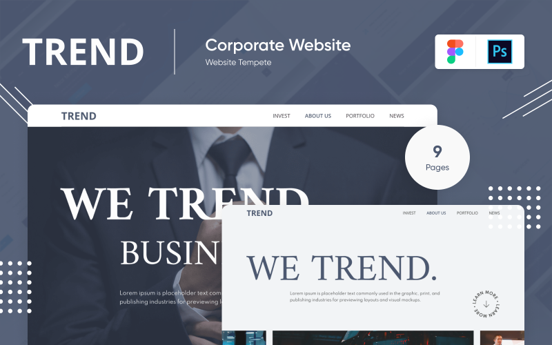 Trend - Minimal Psd Figma Template for Business PSD Template