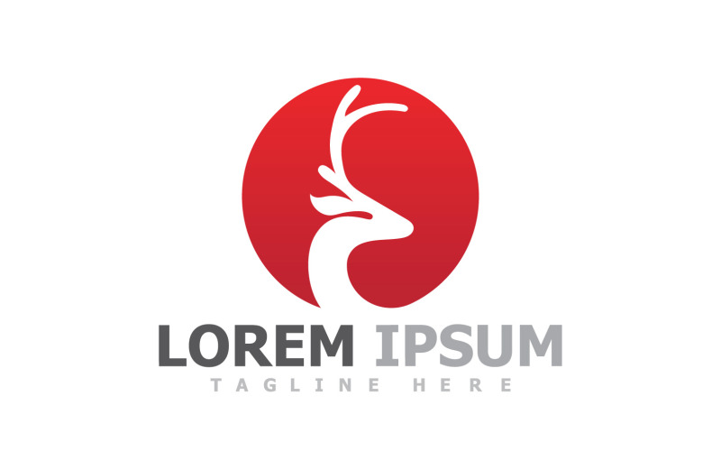 Deer Horn Head Animal Logo V16 Logo Template