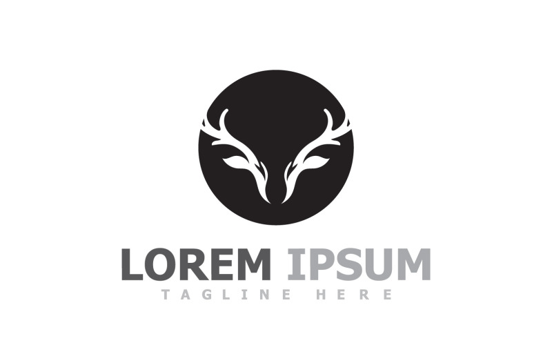 Deer Horn Head Animal Logo V18 Logo Template