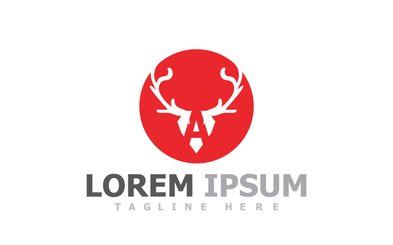 Deer Horn Head Animal Logo V19 Logo Template