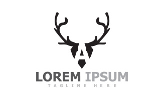 Deer Horn Head Animal Logo V1