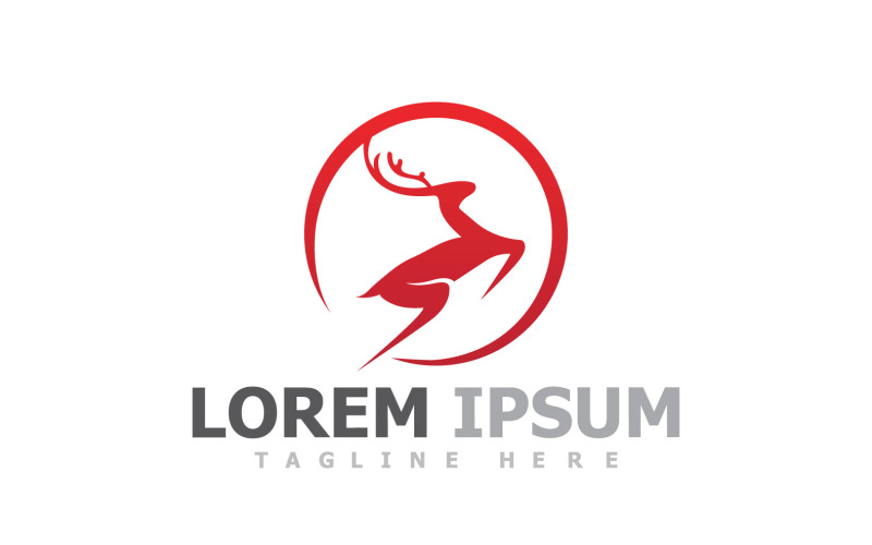 Deer Horn Head Animal Logo V20 Logo Template