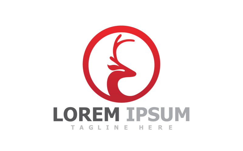 Deer Horn Head Animal Logo V25 Logo Template