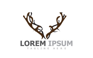 Deer Horn Head Animal Logo V3