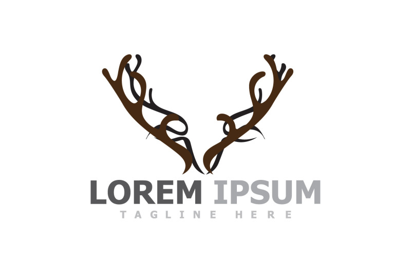 Deer Horn Head Animal Logo V3 Logo Template