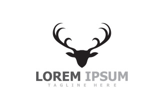 Deer Horn Head Animal Logo V4