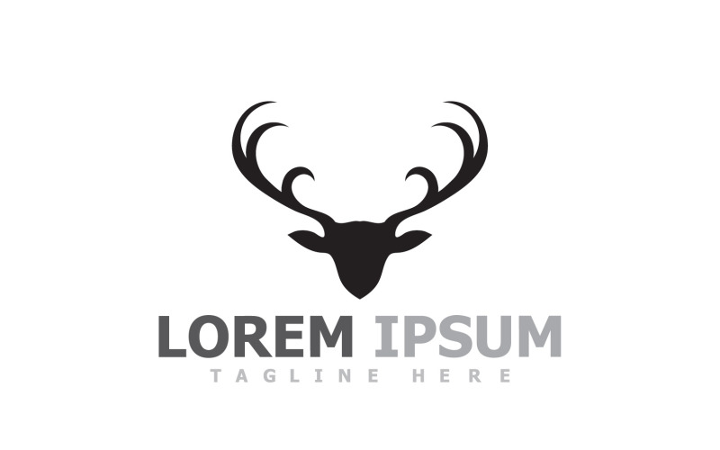 Deer Horn Head Animal Logo V4 Logo Template